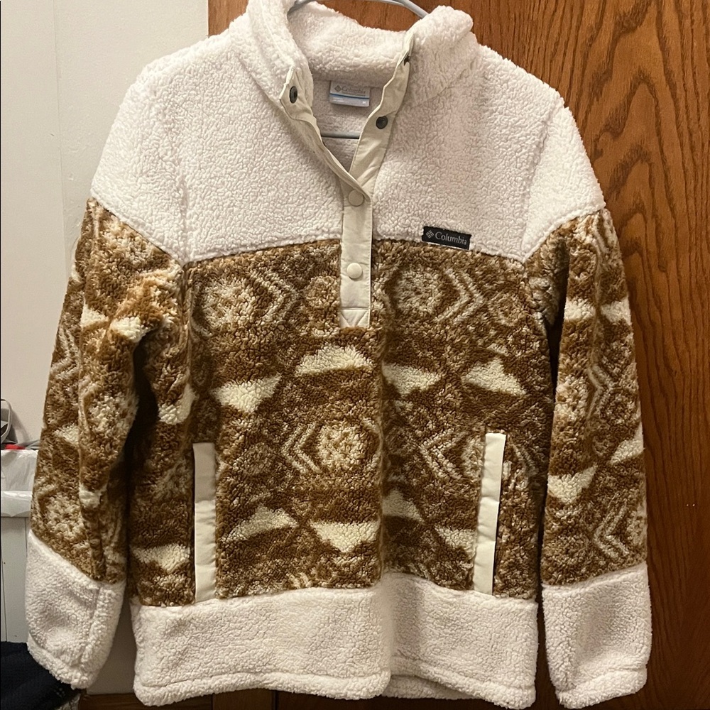Columbia Cream and Brown Patterned Jacket